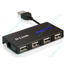 Карманный USB 2.0 концентратор D-Link DUB-104 в Мытищах, USB хаб DLink DUB104 (Мытищи)