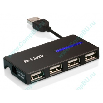 Карманный USB 2.0 концентратор D-Link DUB-104 в Мытищах, USB хаб DLink DUB104 (Мытищи)