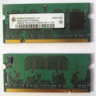 Модуль памяти для ноутбуков 256MB DDR2 SODIMM PC3200 (Мытищи)